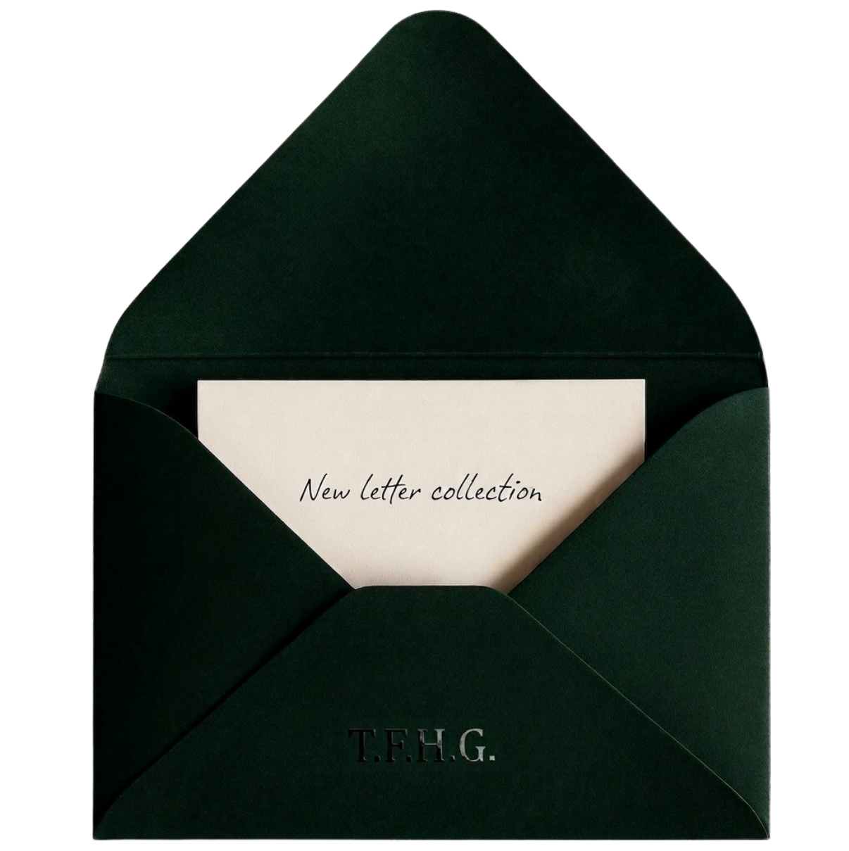 The Free Human's Grammar — open envelope with card emerging